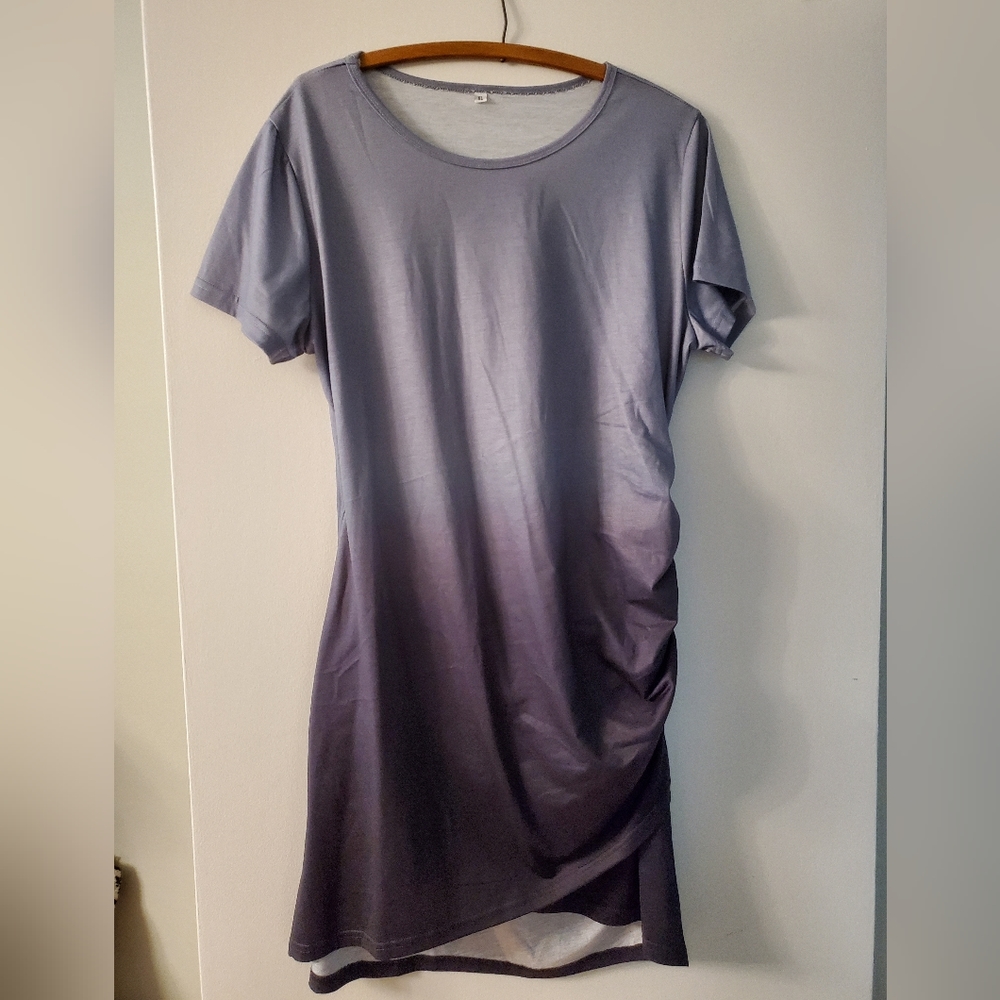 Ombre knit dress with gathered side